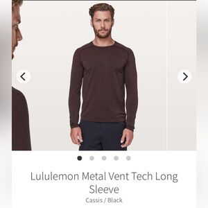 Lululemon Men’s Metal Vent Tech Long Sleeve XL